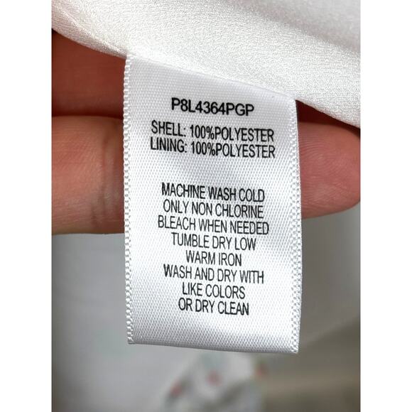 Parker Women’s L White Multicolor Floral Cold Shoulder Shift Mini Dress NEW - Picture 4 of 6